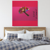 Mushroom Face Character Art Stretched Canvas Print (Insitu (Slaapkamer))