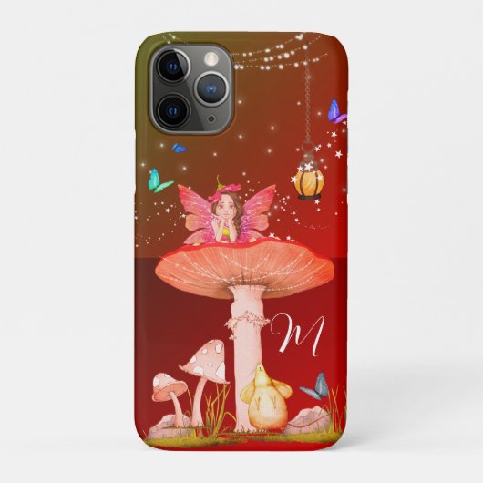 Mushroom Fairy Fantasy Monogram Magisch Case-Mate iPhone Case (Achterkant)