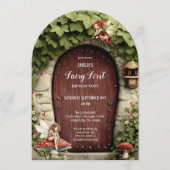 Mushroom Fairy First Birthday Party Kaart (Voorkant)