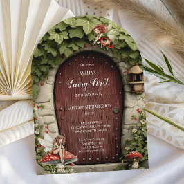 Mushroom Fairy First Birthday Party Kaart