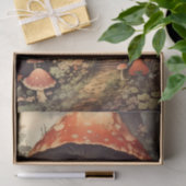 Mushroom Fairy House Tussen Bloemen Illustratie Tissuepapier (Geschenk)