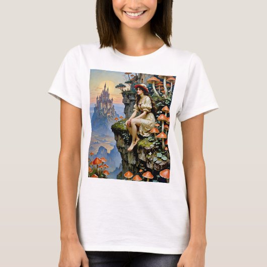 Mushroom Fantasy Dreamscape Enchanted Castle Shirt (Voorkant)