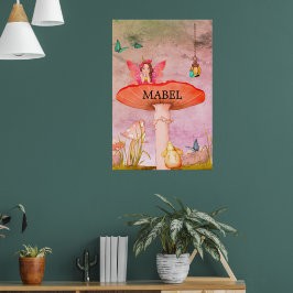 Mushroom Fantasy Fairy Kwekerij Poster