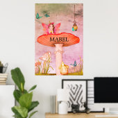 Mushroom Fantasy Fairy Kwekerij Poster (Thuiskantoor)