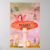 Mushroom Fantasy Fairy Kwekerij Poster (Voorkant)