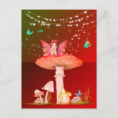 Mushroom Fantasy Fairy Sterren Verbrand Sinaasappe Briefkaart (Voorkant)