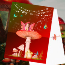 Mushroom Fantasy Fairy Sterren Verbrand Sinaasappe