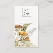 Mushroom Fern Foliage-Logo met oorscherm Visitekaartje (Voorkant)