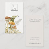 Mushroom Fern Foliage-Logo met oorscherm Visitekaartje (Voorkant / Achterkant)