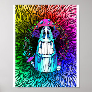 Mushroom Fest — Psychedelische Paddenstoel Kunst P Poster