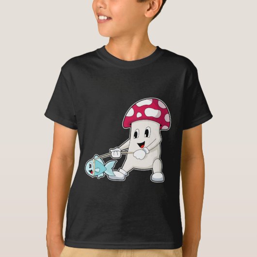 Mushroom Fisher Vis Gevist T-shirt (Voorkant)
