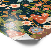 Mushroom Floral Alleen bezoekers citeren inspirati Foto Afdruk (Hoek)