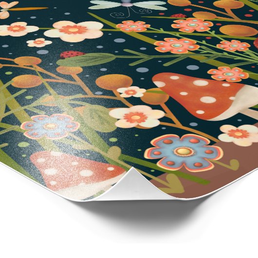 Mushroom Floral Alleen bezoekers citeren inspirati Foto Afdruk (Hoek)