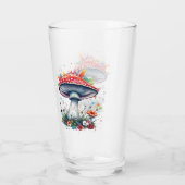 Mushroom Flowers Woodland Colorful Splash  Glas (Achterkant)