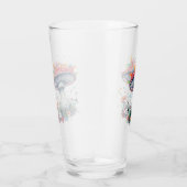 Mushroom Flowers Woodland Colorful Splash  Glas (Rechts)