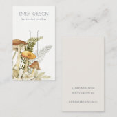 Mushroom Foliage Hair Clip Display Visitekaartje (Voorkant / Achterkant)
