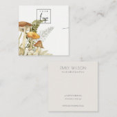 Mushroom Foliage Logo Band Ketting Vierkante Visitekaartje (Voorkant / Achterkant)