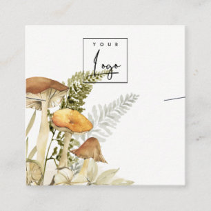 Mushroom Foliage Logo Band Ketting Vierkante Visitekaartje