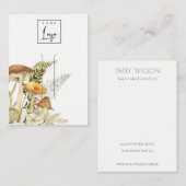Mushroom Foliage Logo Hair Clip Display Visitekaartje (Voorkant / Achterkant)