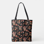 Mushroom Forager Zwarte Canvas tas (Achterkant)