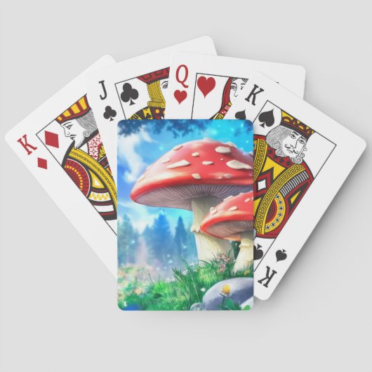 Mushroom Forest Fantasy Art Pokerkaarten (Achterkant)