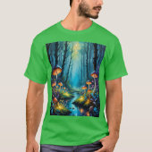 Mushroom Forest Magic Glow Scene T-shirt (Voorkant)