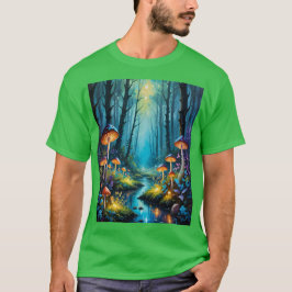 Mushroom Forest Magic Glow Scene T-shirt