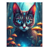 Mushroom Forest Magical Fantasy Cat Foto Afdruk (Voorkant)