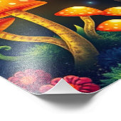 Mushroom Forest Magical Fantasy Cat Foto Afdruk (Hoek)