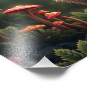 Mushroom Forest Magical Fantasy Cat Foto Afdruk (Hoek)