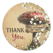 Mushroom Forest Sticker Bedankt Label