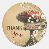 Mushroom Forest Sticker Bedankt Label (Voorkant)