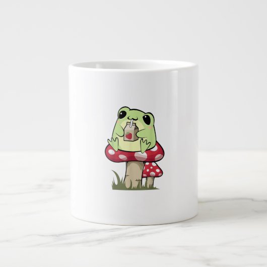 Mushroom Frog Goblincore Mycology Creative Style Grote Koffiekop (Voorkant)