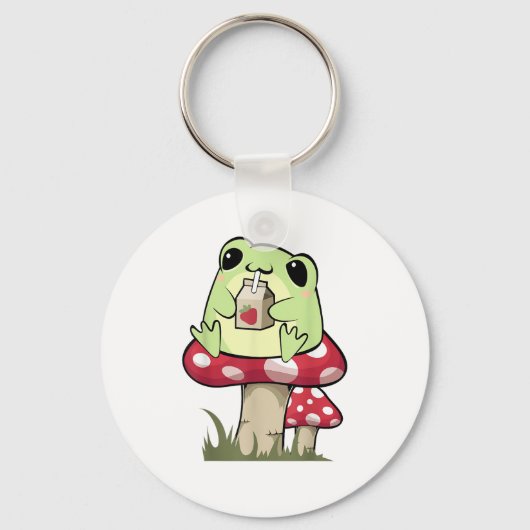 Mushroom Frog Goblincore Mycology Creative Style Sleutelhanger (Voorkant)