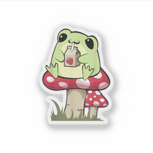 Mushroom Frog Goblincore Mycology Creative Style Sticker (Voorkant)