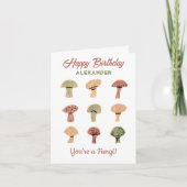 Mushroom Funny Birthday Card Personalized Fungi Kaart (Voorkant)