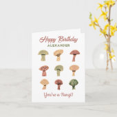 Mushroom Funny Birthday Card Personalized Fungi Kaart (Gele Bloem)