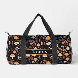 Mushroom Garden Black Duffel Bag Plunjezak