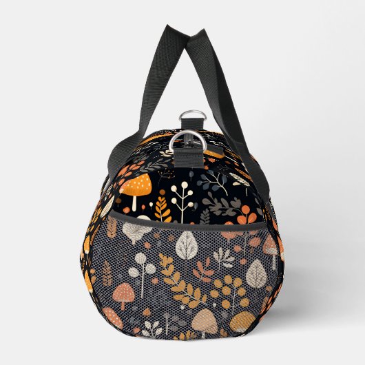 Mushroom Garden Black Duffel Bag Plunjezak (Rechts)