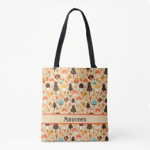 Mushroom Garden Cream Canvas tas