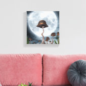 Mushroom Garden Moon Canvas Afdruk (Insitu (Woonkamer))