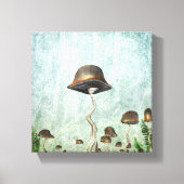 Mushroom Garden Moon Grunge Canvas Afdruk (Voorkant)