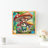 "Mushroom gezinsleven" Vierkante Klok (Huis)