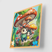 "Mushroom gezinsleven" Vierkante Klok (Hoek)