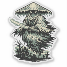 Mushroom Ghost Ronin — Halloween Spirit Warrior  Sticker