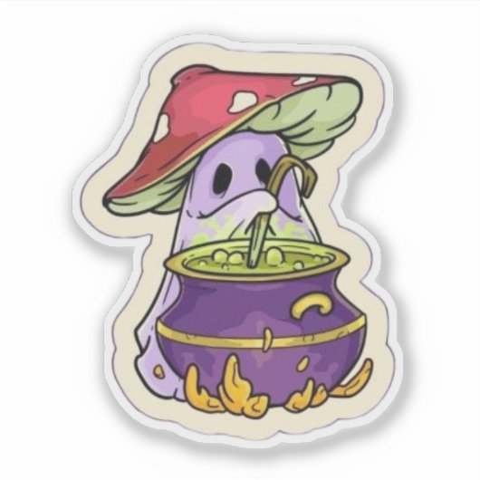 Mushroom Ghost Sticker (Voorkant)