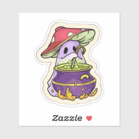 Mushroom Ghost Sticker (Vel)