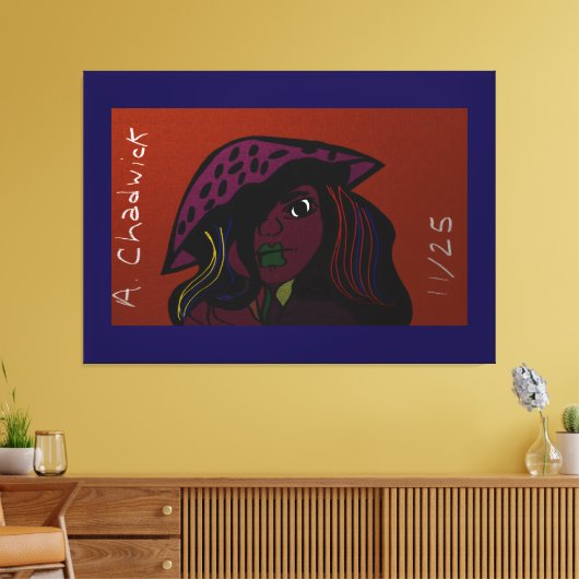 Mushroom Girl Canvas Afdruk (Insitu (Woonkamer))