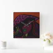 Mushroom Girl  Vierkante Klok (Huis)