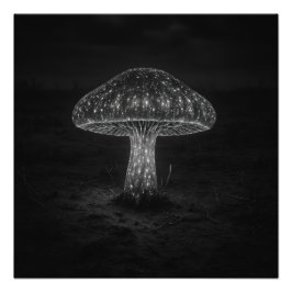 Mushroom Glow - Photo Print Foto Afdruk